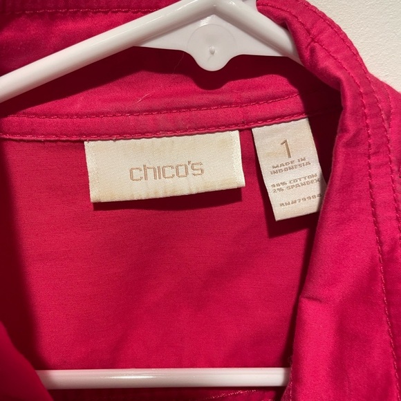Chico's Ruched Jacket Pink Size 1 Medium - Picture 3 of 4